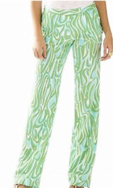 Lilly Pulitzer Cambridge Pullon Palazzo Pants Finders Keepers Blue Green Xl Photo 0