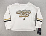 National Football League Women's Small New Orleans Saints Striped Retro‎ Football Long Sleeve T-Shirt Photo 0