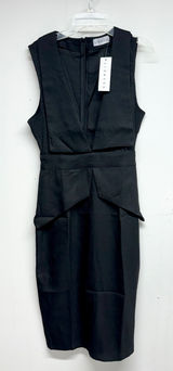 Lioness Women’s Sleeveless Plunge Open Neckline Black Straight Dress Small Photo 0