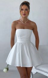 Babyboo Dress strapless White Mini tied bow on back Photo 0