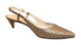 Cole Haan Julianna Low Sling Beige Crock Print Career Slingback Heels size 7.5 Photo 0