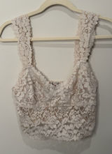 Free People Intimately Ivory Floral Lace Bustier Top Bralette Large OB752716 Photo 0