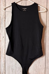 SWS Contour Sleek Women's Black Sleeveless Bodysuit Sz L Photo 0