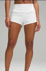 Lululemon High-Rise Shorts White Speed Up 2.5" Women’s 0 Photo 0