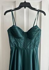 Macy's Dark Green Prom Dress Photo 0
