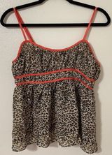 Secret Treasures Y2K Cheetah Print‎ Camisole Large 2000s Bratzcore Funky Feminine Beach Summer Photo 0