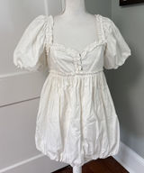 Free People Rendezvous Me Dress Milkmaid Puff Sleeve Smocked White Medium Photo 0