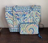 Retired Capri Blue Paisley Vera Bradley Tote & Wallet Photo 0