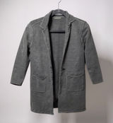 Banana Republic Knit Blazer Cardigan Dark Gray Pockets Women's Petite Small‎ Photo 0