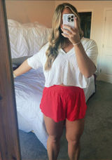 Aerie White V-Neck Crop Top Photo 0