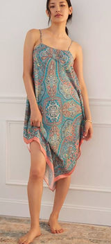 Anthropologie Tiny Size-S Flowy Midi Dress Handkerchief Hem Lounge Sleep Photo 0