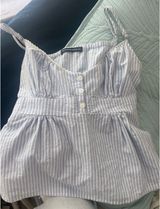 Brandy Melville Tank Top Blue White Photo 0