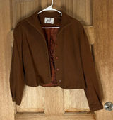 Vintage J.H. Collectibles Cropped brown Dress Jacket wool Size M Photo 0