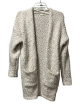 Altar'd State long open‎ front Fuzzy sweater Ivory White Small Cotton Acrylic Photo 0