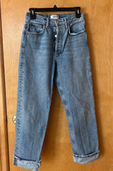 AGOLDE Fran Jeans Women 23 Light Blue High Rise Straight Leg Button Fly A9157C Photo 0