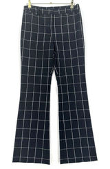Alfani Windowpane Plaid Pants Women 8 Black White Straight Leg Stretch Trousers Photo 0
