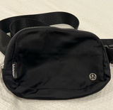 lululemon athletica Black Waist/Crossbody Bag with Silver Logo Photo 0