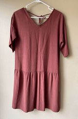 Eileen Fisher Burnt Orange Brown Tencel Swing Dress Size XXS Photo 0