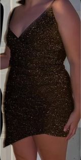 Charlotte Russe Mini Gold Dress Black Photo 0