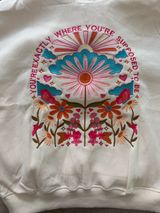 Y2K Floral You're Exactly Where You're Supposed To Be Letter Embroidered Hoodie Photo 0