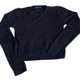 Brandy Melville Black Ribbed Long Sleeve‎ Crop Top Sweater Viscose One Size XS/S Photo 0