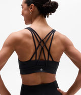 Athleta Perfect Form Sports Bra Womens S Black Strappy Cross Back Yoga Gym Photo 0