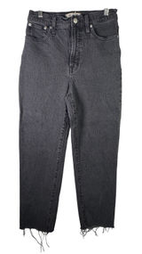 Madewell Perfect Vintage Straight Jeans Womens Black‎ High Rise Ankle 26 Photo 0