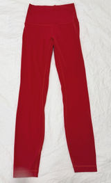 Lululemon Align Leggings Pant 25" Dark Red Size 2 LW5LIFS Yoga‎ Pants Photo 0