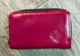 Patricia Nash Abri Small Leather Card Key Chain Zip Wallet Pink Photo 0