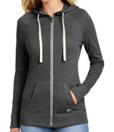 New - New Era - Women’s Grey Cotton Sueded Zipped Hoodie - Size Large Photo 0