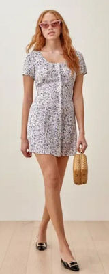 Reformation Margeaux Mini Dress Floral Spring Summer Relaxed Lightweight Photo 0