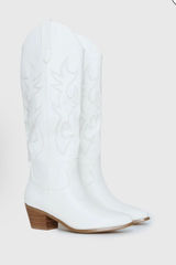 Princess Polly White Cowboy Boots Photo 0