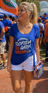 Florida‎ Gators The Gator Nation Scoop Neck Tee Blue Graphic Shirt Small NWT Photo 0