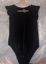 Black Ruffle Bodysuit Size XL Photo 0