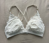Aerie White Floral Lace Bralette Photo 0