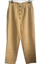 Zara‎ Women Coastal Grandma Paperbag Pants S Butter Yellow Minimalist High Rise Photo 0