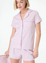 Roller Rabbit Lilac Disco Heart Polo Pajama Short Sleeve Shirt and Shorts Set size XS Photo 0