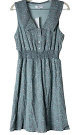Floral‎ Mini Dress Women Small Sage Green Sundress Prairie Fairy Babydoll Gilli Photo 0