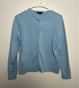 Lands' End Sweater WM SM 6-8 Blue Button Front Cardigan Knit Long Sleeve Photo 0
