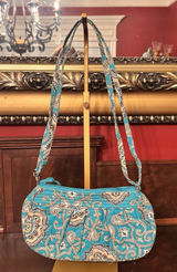 Vera Bradley Frannie Hipster Crossbody‎ Bag Totally Turquoise Paisley Photo 0