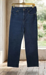 J.Crew 03 Curvy Slim Jeans Size 30 Dark Indigo High Rise Straight Leg Denim Crop Photo 0