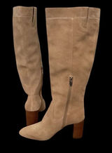 Vince Camuto Casey Boot Knee High Beige Suede Block Heel Size 8, NWT, no box Photo 0