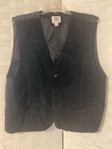 Vtg Faded Glory Black Leather Vest Size Large Country Cowboy Classic Photo 0