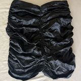 ZARA Black Ruched Satin Skirt Size‎ XS Photo 0