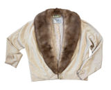 Vintage Cameron Classics Cashmere Cardigan‎ Max Azen Mink Fur Collar Cream/Beige Photo 0