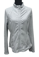 Yogalicious Lux Jacket Women's Size XL Lightweight Full‎ Zip Light Grey Workout Photo 0