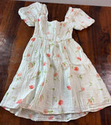 Altar'd State White Pink Floral Cotton Gauze Puff Sleeve Mini Dress XS CDE3728 Photo 0