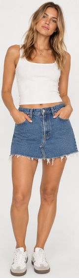 aligrace reworked vintage Levi’s 517 raw-hem mini skirt Photo 0