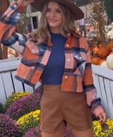 Kittenish Hello Autumn Flannel Shacket Photo 0