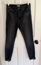 Good American Good Legs Skinny‎ Jeans Black Distressed Hem Size 10/30 Photo 0